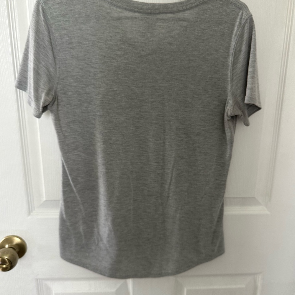 Disney Gray V-Neck Tee with Green Mickey Graphic - Picture 3 of 4